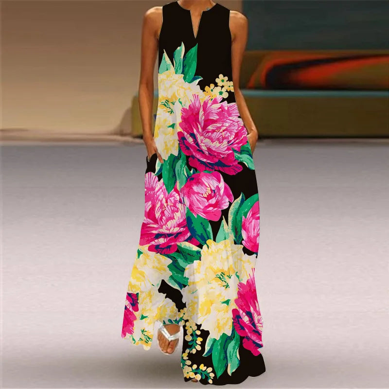 Summer Beach Women Dress 2022 Elegant Robe Party Sleeveless Vestidos Women Casual Sundress Vintage Dresses