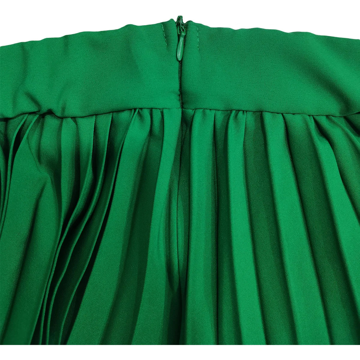 Solid High-Waist Pleated Skirt