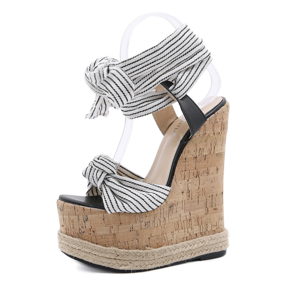 Hemp Rope Espadrille Slope Heel Sandals