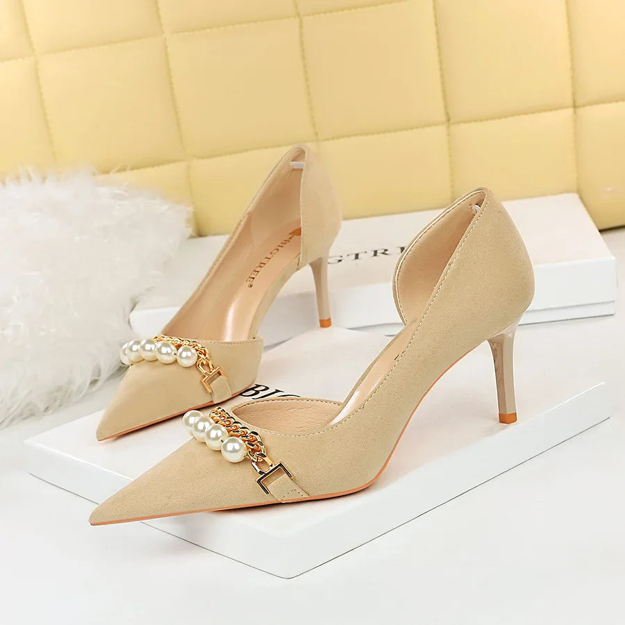 Pearl Stiletto Heel Sandals