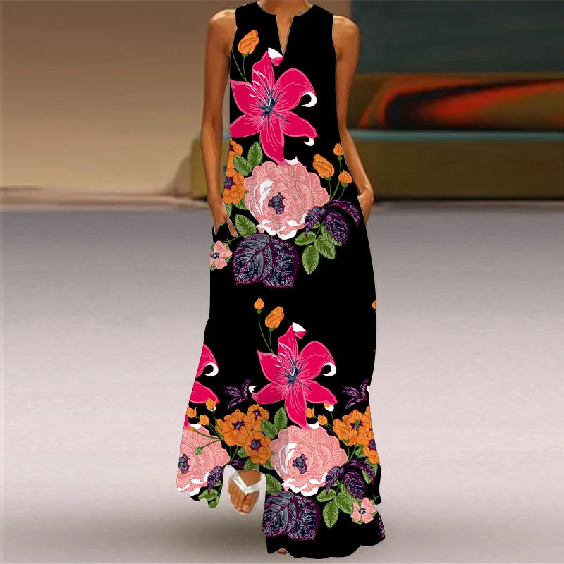Summer Beach Women Dress 2022 Elegant Robe Party Sleeveless Vestidos Women Casual Sundress Vintage Dresses