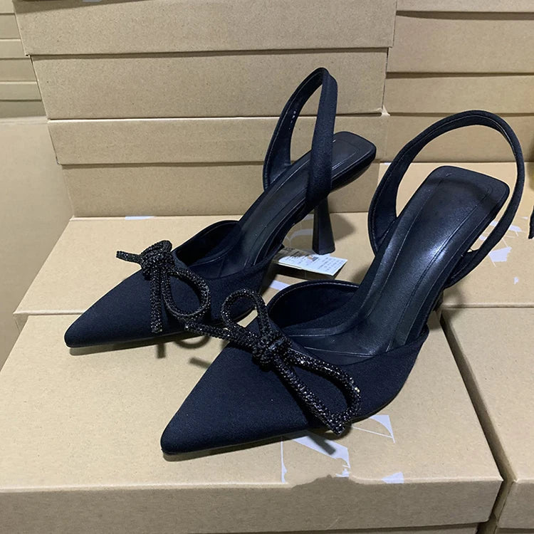 Y New Fashion Big Size Women Ladies Shoes Pointed Toe Ankle Strap PU Party Wedding High Heels Shoes Heeled Sandals