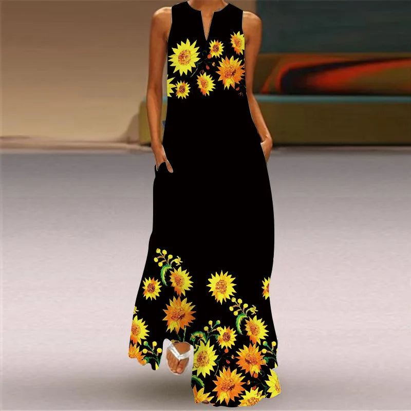 Summer Beach Women Dress 2022 Elegant Robe Party Sleeveless Vestidos Women Casual Sundress Vintage Dresses