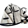 OUDINA Fashion French Elegant Solid Short, Loose Bat Ladies Coat Women Jacket Casual Women Coat
