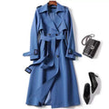 European and American Trenchcoat Women's Mid-length 2024 Autumn and Winter Korean-style British-style Over-the-Knee Coat Autumn and Winter Warm Coat Top