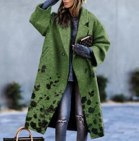 8753 New 2025 European and American Autumn Cross-Border Export Women's Clothing Amazon Long-Sleeved Multi-Color Printed Outwear Lapel Jacket