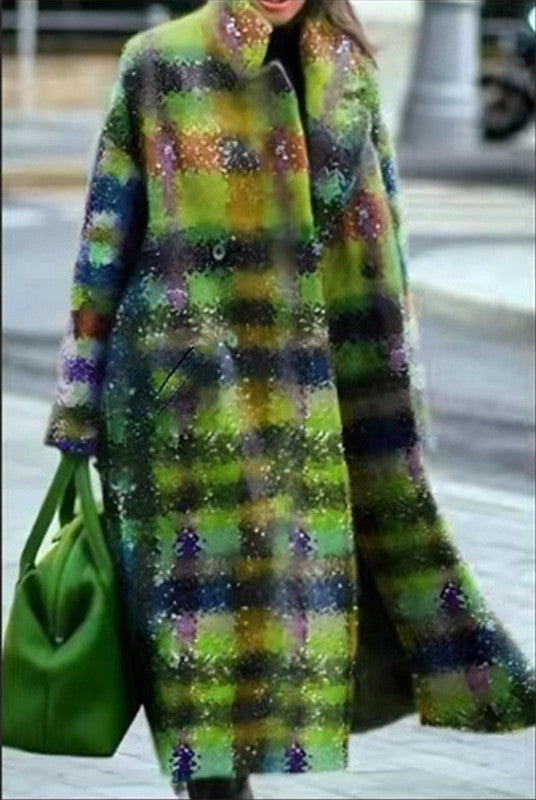 8753 New 2025 European and American Autumn Cross-Border Export Women's Clothing Amazon Long-Sleeved Multi-Color Printed Outwear Lapel Jacket