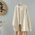 Real pictures 2025 new Chinese style design retro buckle chic cotton and linen tea clothing niche women's national style long sleeve coat