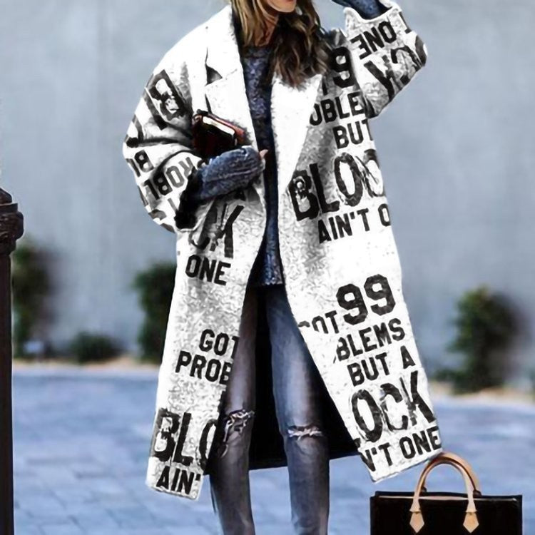 8753 New 2025 European and American Autumn Cross-Border Export Women's Clothing Amazon Long-Sleeved Multi-Color Printed Outwear Lapel Jacket