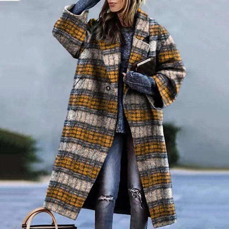 8753 New 2025 European and American Autumn Cross-Border Export Women's Clothing Amazon Long-Sleeved Multi-Color Printed Outwear Lapel Jacket