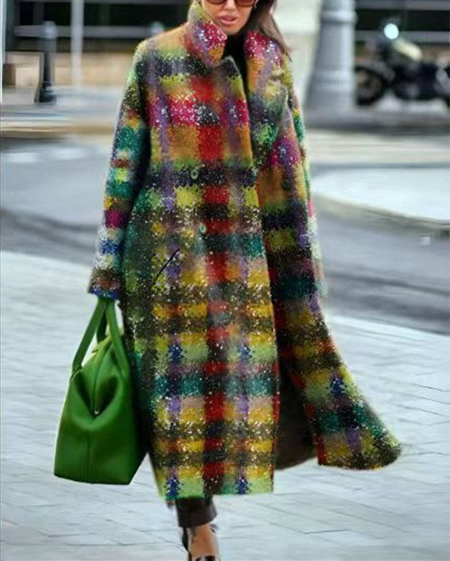 8753 New 2025 European and American Autumn Cross-Border Export Women's Clothing Amazon Long-Sleeved Multi-Color Printed Outwear Lapel Jacket