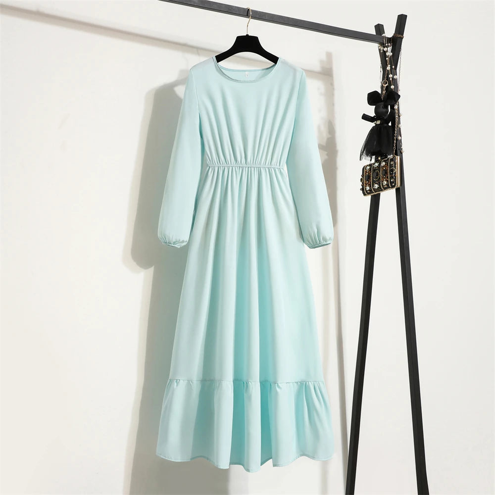 Solid Full Sleeve Loose Maxi Dress