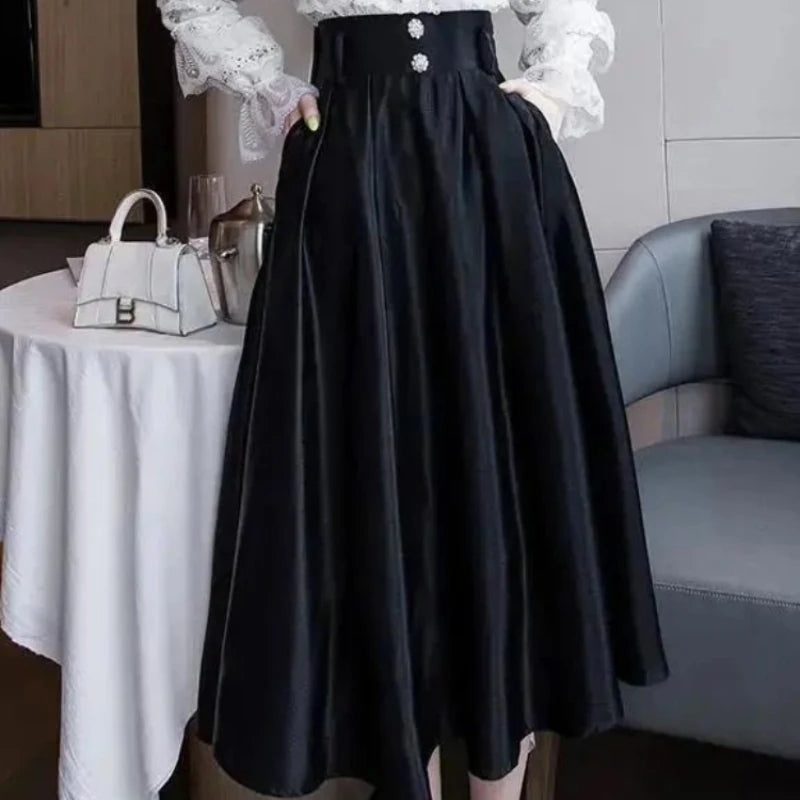 Women's Skirt Luxury Elegant Long Maxi Female Skirts Casual A Line Clothing Trend 2025 Korean Fashion Premium Sales Summer Chic