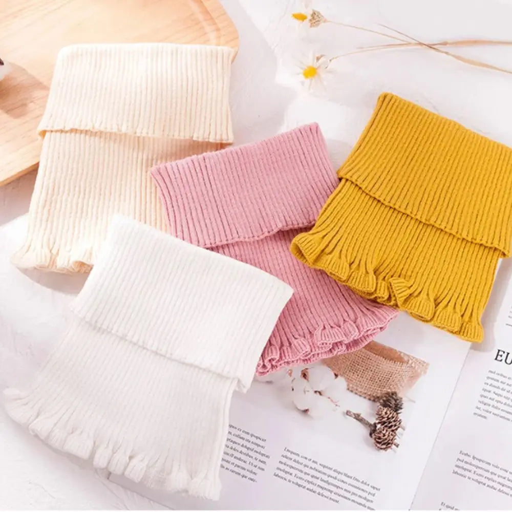 Fashion Warm Knitted Fake Collar Windproof With Wooden Ears Neck Warmer Winter Detachable Turtleneck Men Women