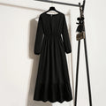 Solid Chiffon Full Sleeve Loose Maxi Dress