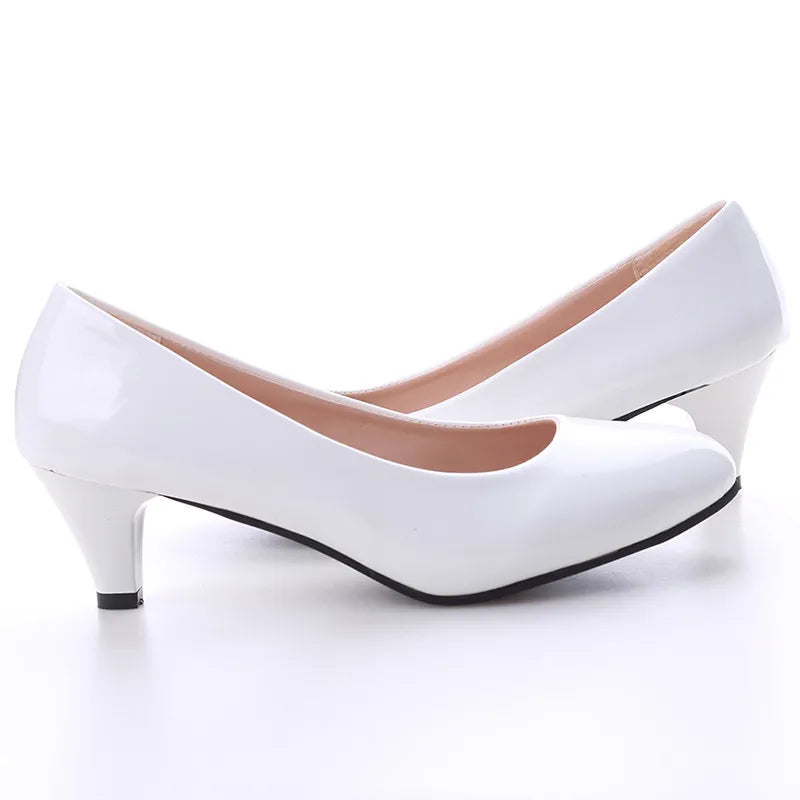 Elegant Pointed Toe Women Medium Heel Pumps Slip On Dress Shoes For Wedding Office Party Daily Wear Stiletto Heel Footwear