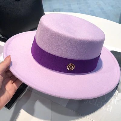 Fedora Hats for Women Fashion Elegant Bowler  Caps Panama Church Wedding Ribbon Band Hat Men Felt Jazz Hat