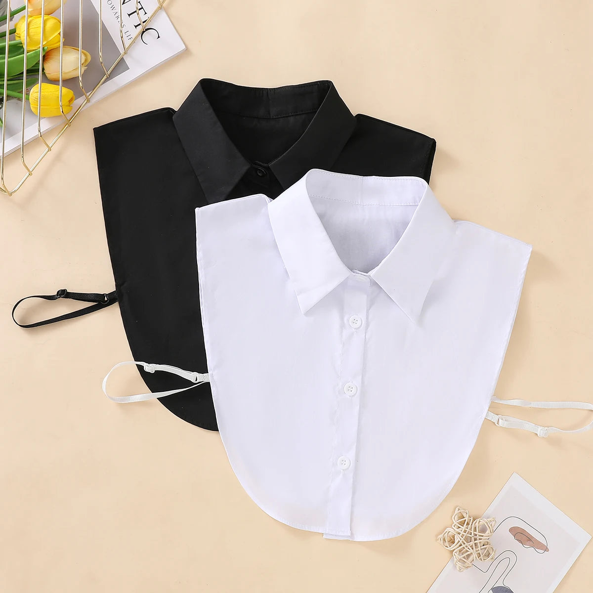 Women's Fashion Cotton Fake Collar, Simple Half Style Fake Collar, Versatile and Convenient Detachable Collar
