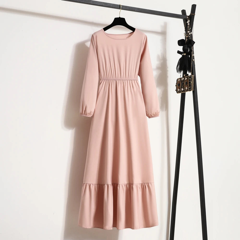 Solid Full Sleeve Loose Maxi Dress