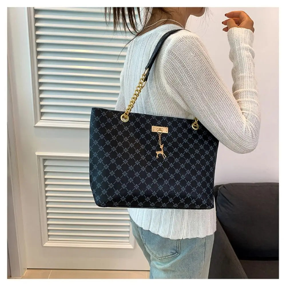 New PU Leather Shoulder Bags Large Capacity Printing Handbags Tote Bag Women Shoulder Bags Tote Bag