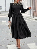 Dress Women Long Dresses A Line Vestidos Streetwear Round Neck Maxi Lantern Sleeve Casual Elegant Splice Y2k High Waist 2025