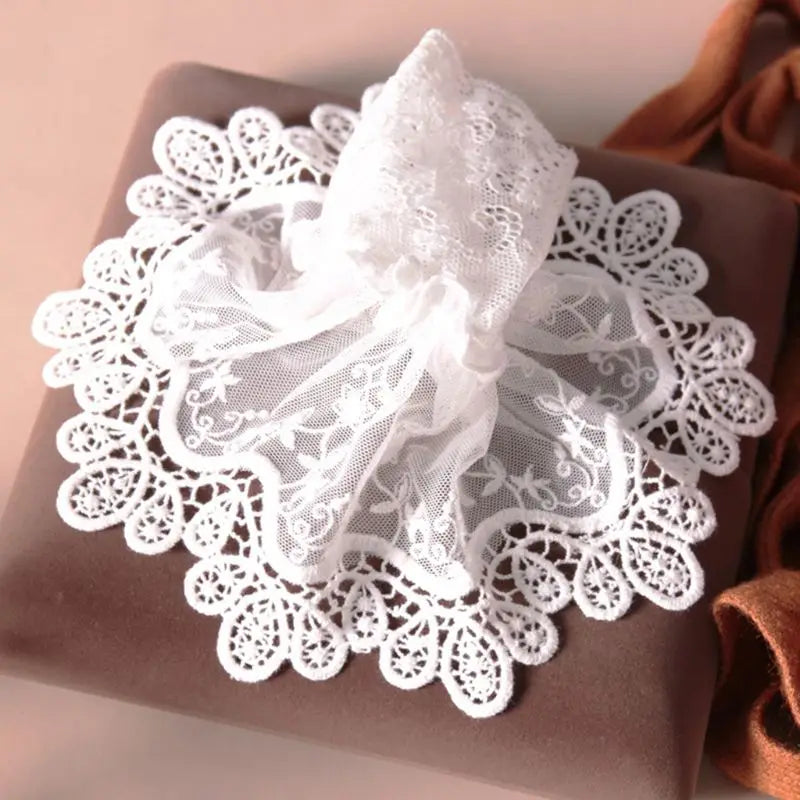 Female Fake Sleeves Hollow Out Crochet Floral Lace Horn Cuffs Embroidery Flounces Ruffles Elastic Wrist Warmers
