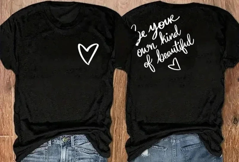 Women's Be Your Own Beautiful T-Shirt Graphic Tee  Round Neck Short Sleeve Casual shirts for women
