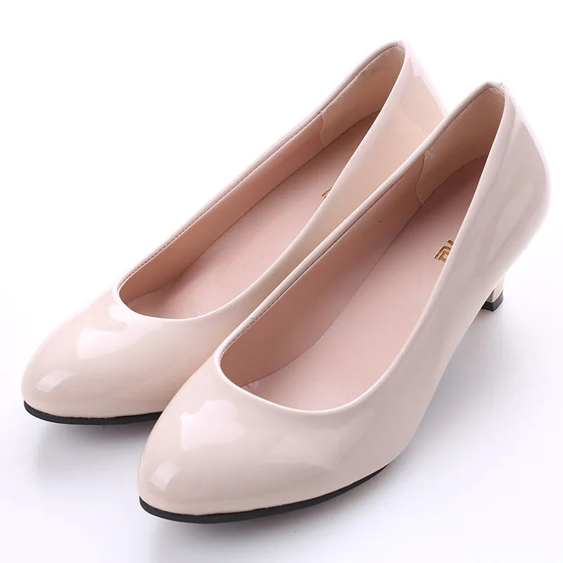 Elegant Pointed Toe Women Medium Heel Pumps Slip On Shoes For Wedding Office Party Daily Wear Stiletto Heel Footwear