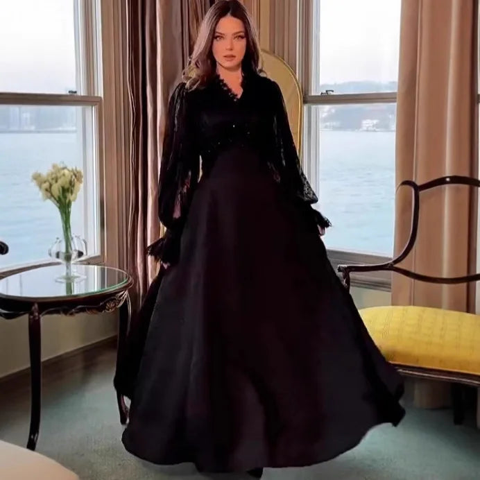 Spring Maxi Long Dress Pure Color Court French Retro Princess  Dress Elegant and Comfortable Breathable Solid Color Dress