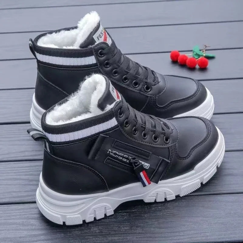 Women's Boots Fashion Velvet Ankle Boots Platform High Top Women  Zapatos