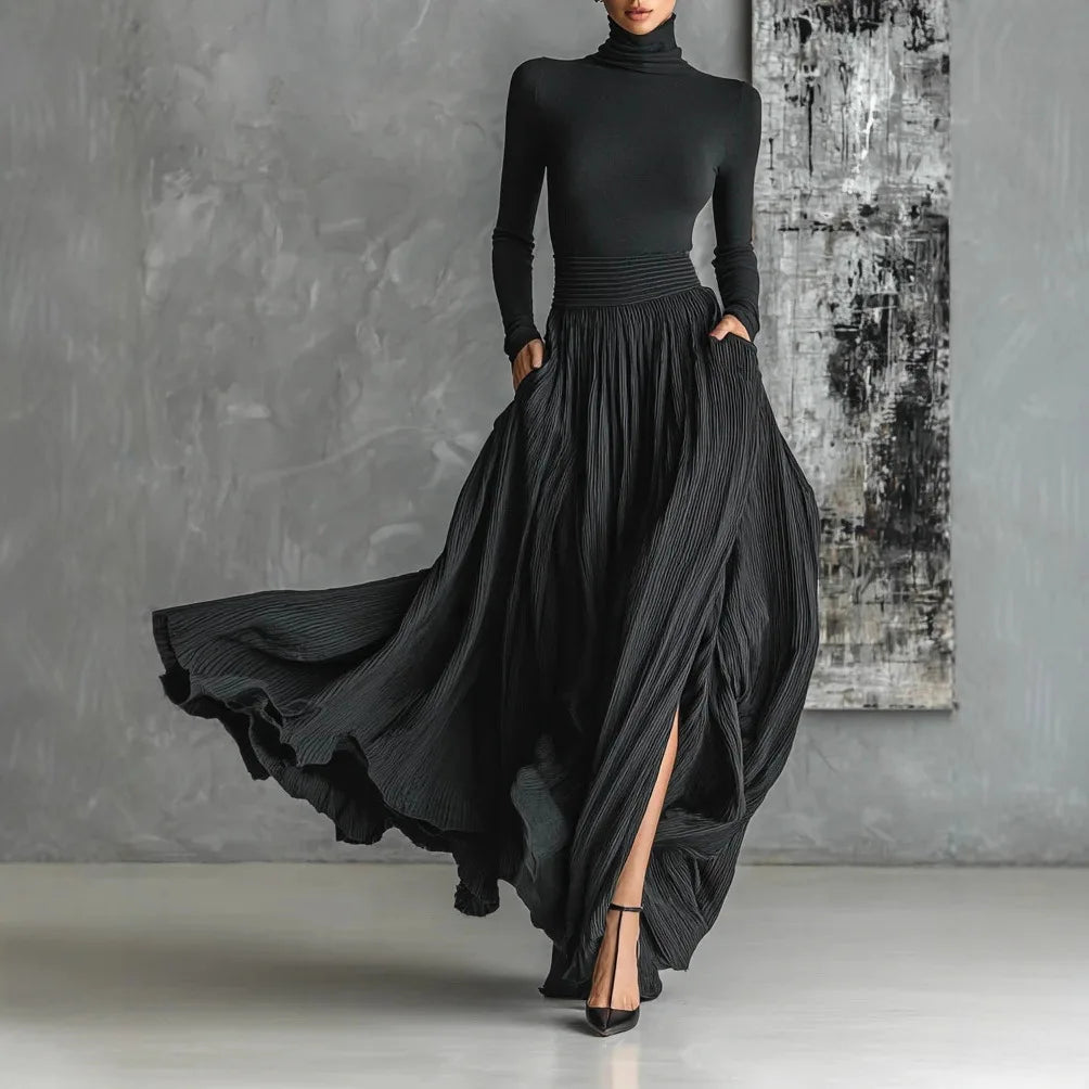 Elegant Long Two Piece Skirt Set