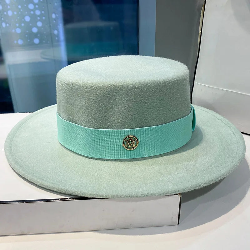 Fedora Hats for Women Fashion Elegant Bowler  Caps Panama Church Wedding Ribbon Band Hat Men Felt Jazz Hat