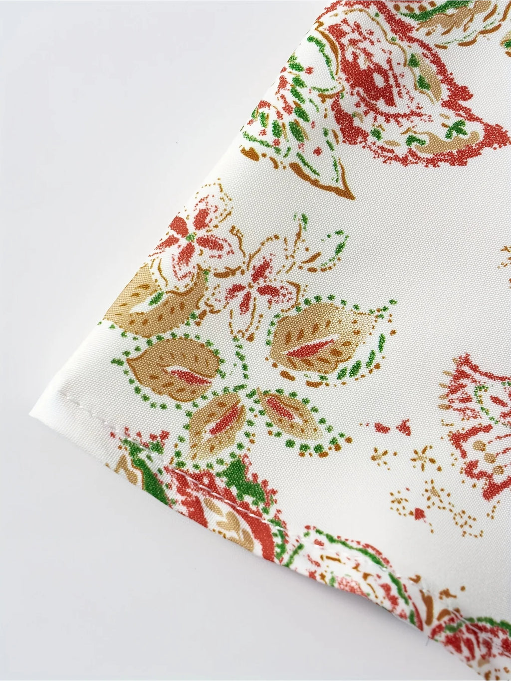 Printed Design Red & White Ditsy Floral Print All-Season Women's Maxi Skirt, Boho Elastic Waist Flowy Half Skirt