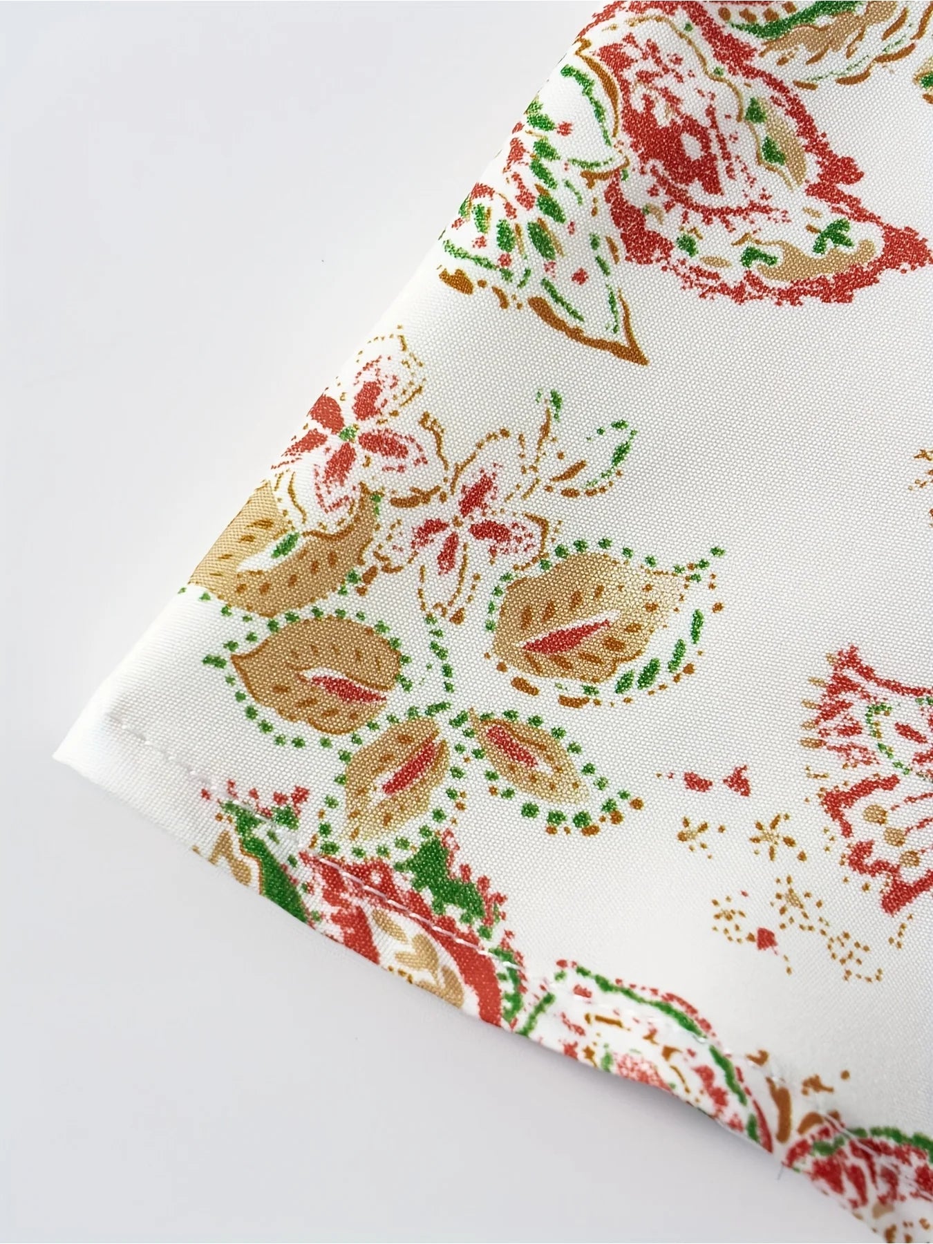 Printed Design Red & White Ditsy Floral Print All-Season Women's Maxi Skirt, Boho Elastic Waist Flowy Half Skirt