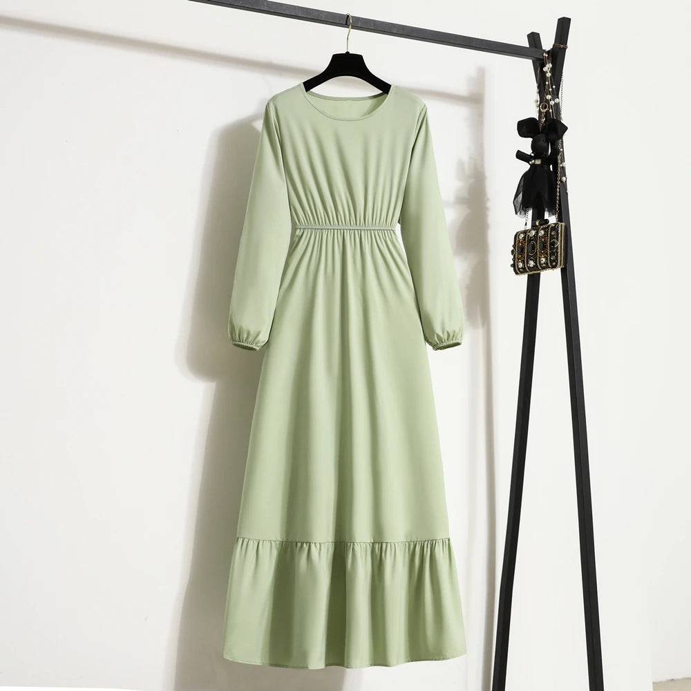 Solid Full Sleeve Loose Maxi Dress