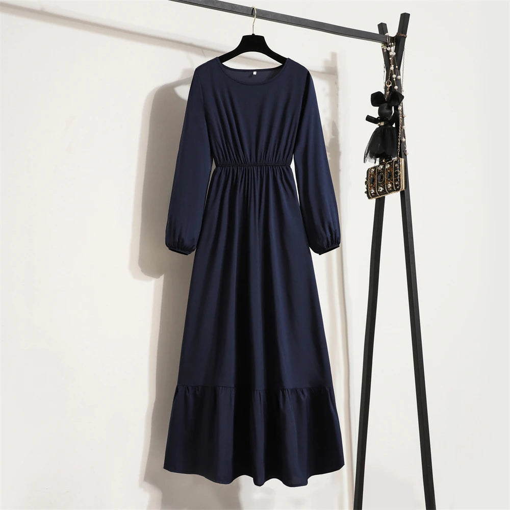 Solid Full Sleeve Loose Maxi Dress