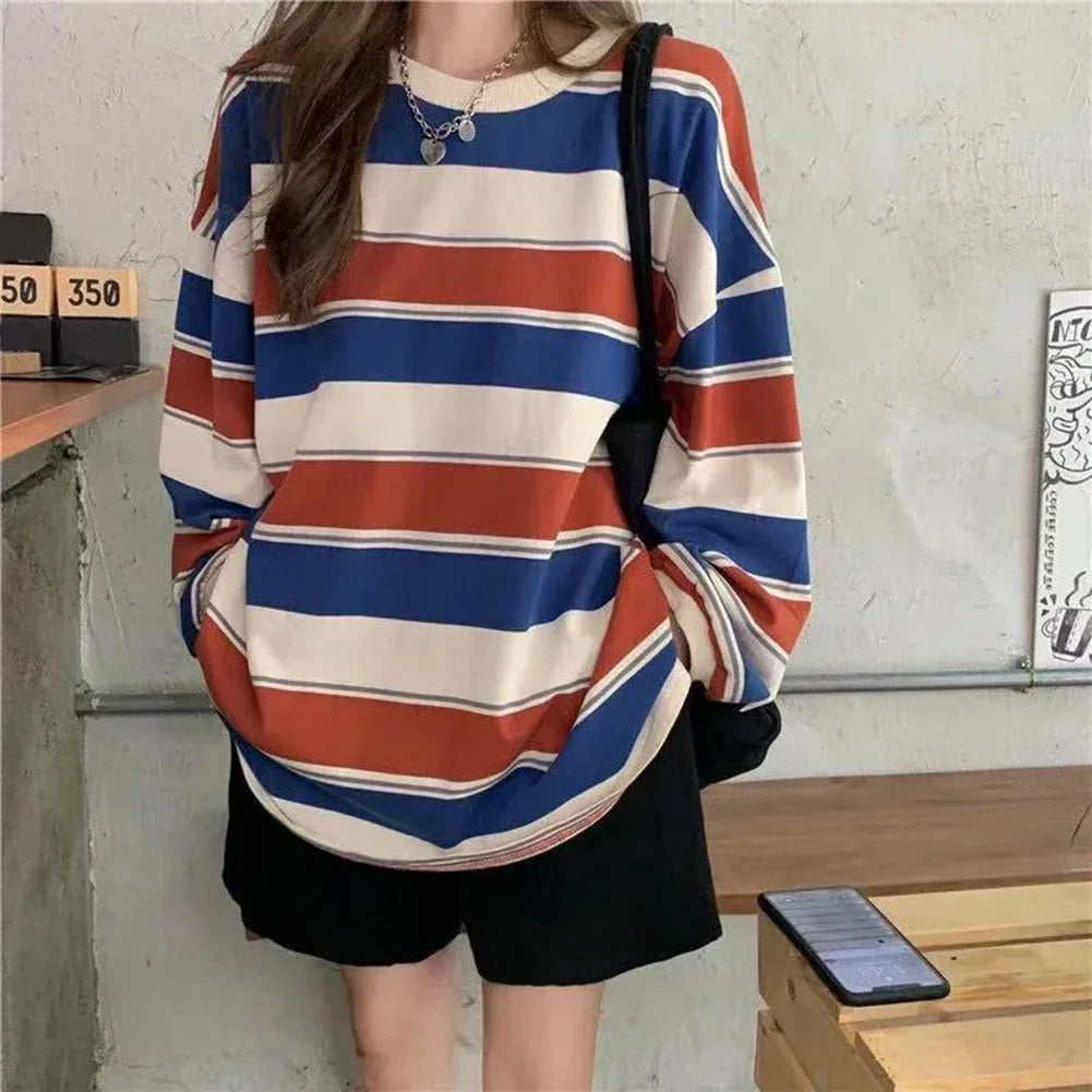 Pullovers Women Sweatshirt Female Streetwear Wear-resistant Loose Plus Size Retro Simple Couples Matching Daily