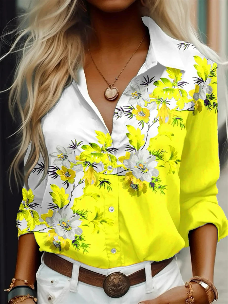Women's shirt fashion shirt 3D printing high-definition pattern long-sleeved shirt daily casual shirt xs-6xl soft fabric