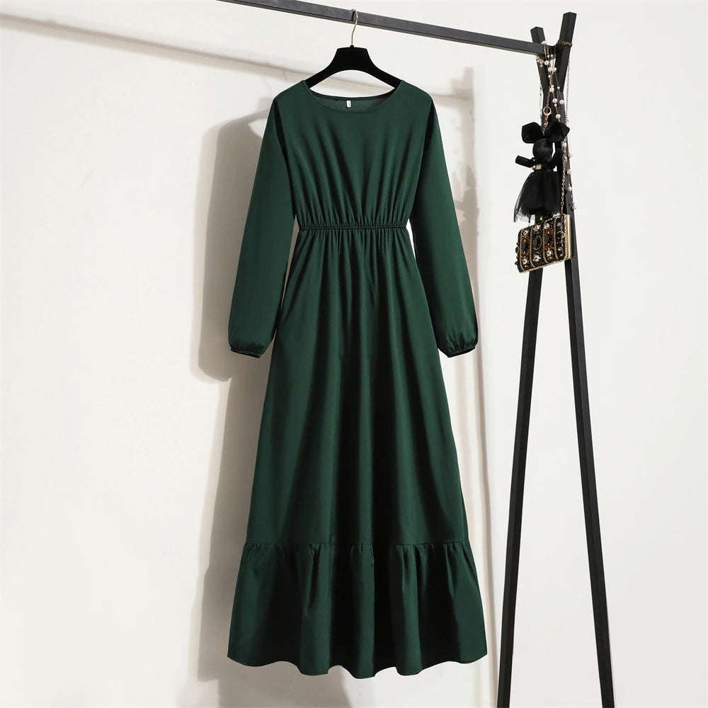 Solid Full Sleeve Loose Maxi Dress