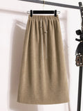 2026 Women's New Style High-Waist Plus Size Skirts Elastic Waist Autumn Winter Versatile Straight Leg Skirt