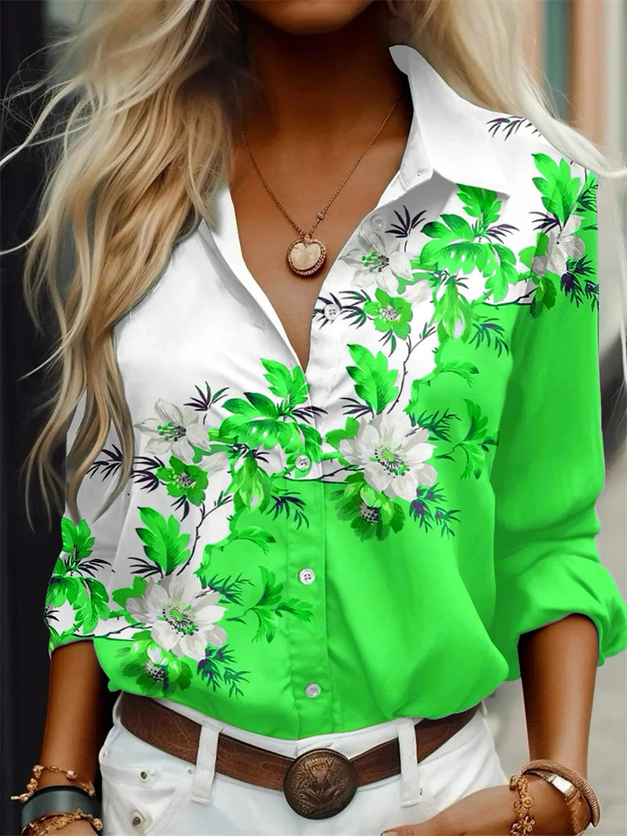 Women's shirt fashion shirt 3D printing high-definition pattern long-sleeved shirt daily casual shirt xs-6xl soft fabric