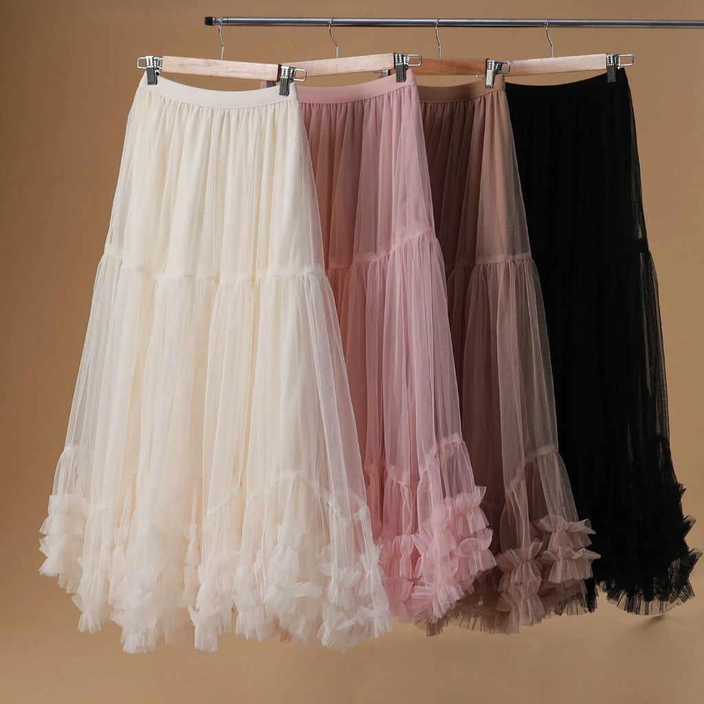 2026 New High Waist Flared Skirt with Flowy Design Elegant A-Line Pleated Midi Skirt for Women