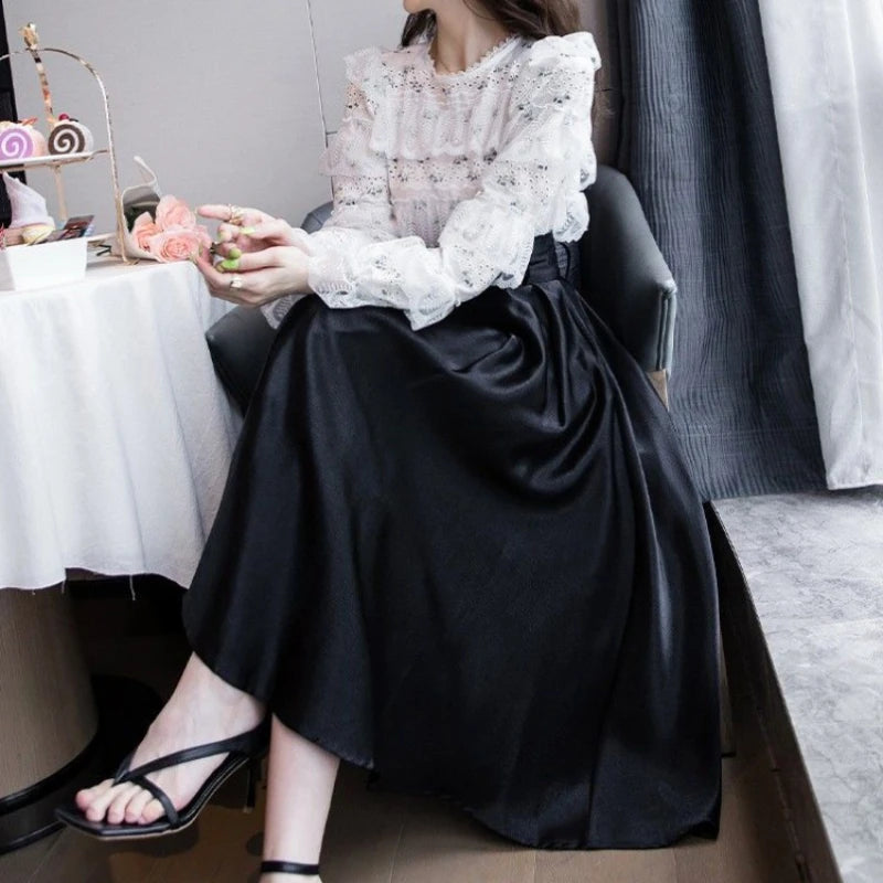 Women's Skirt Luxury Elegant Long Maxi Female Skirts Casual A Line Clothing Trend 2025 Korean Fashion Premium Sales Summer Chic