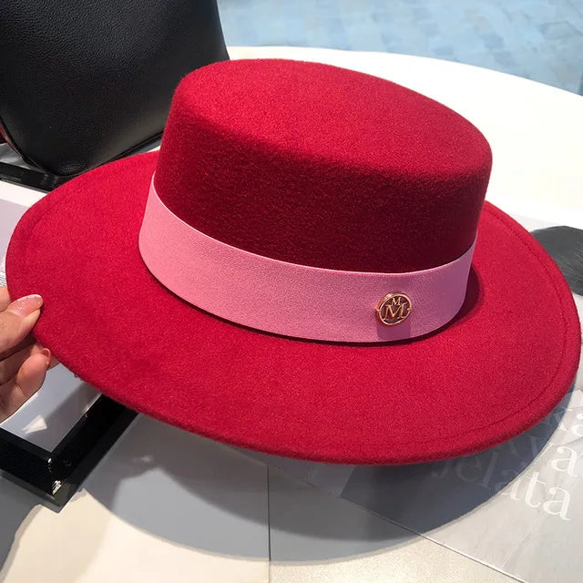 Fedora Hats for Women Fashion Elegant Bowler  Caps Panama Church Wedding Ribbon Band Hat Men Felt Jazz Hat