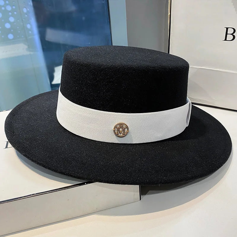 Fedora Hats for Women Fashion Elegant Bowler  Caps Panama Church Wedding Ribbon Band Hat Men Felt Jazz Hat