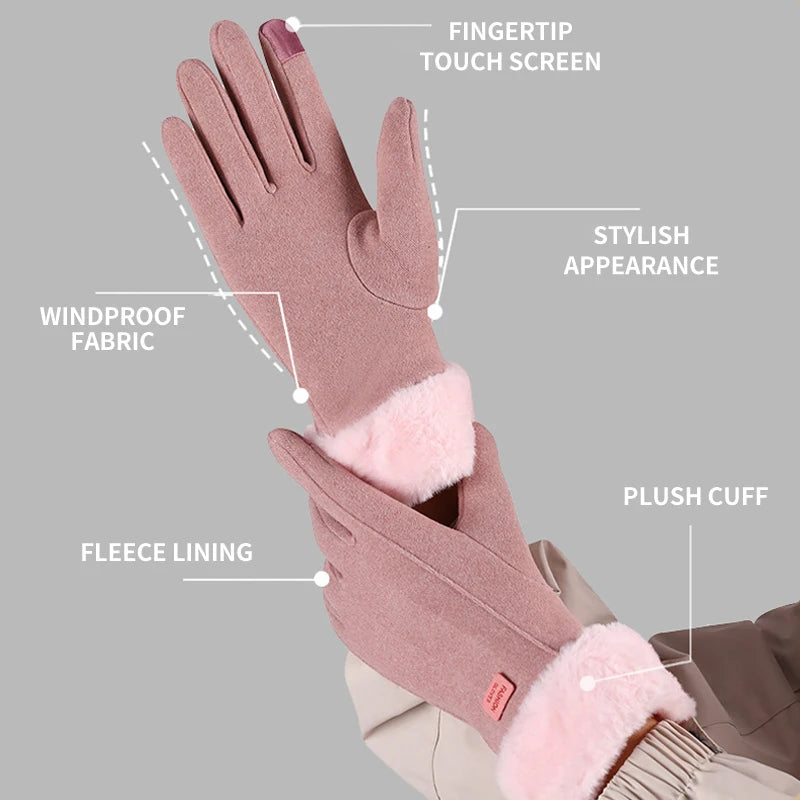 Women's Gloves Warm Windproof Winter Gloves For Women Cold Resistant Touch Screen Gloves Finger gloves Halloween Accessories