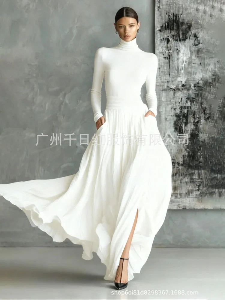Elegant Long Two Piece Skirt Set