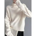 2025 Autumn Women Warm Shirt Turn-down Collar Solid Knit Pullover Winter Elegant All-match Long Sleeve Sweater Lady Elegant Tops