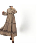 Modest Turndown Collar Abaya Dress