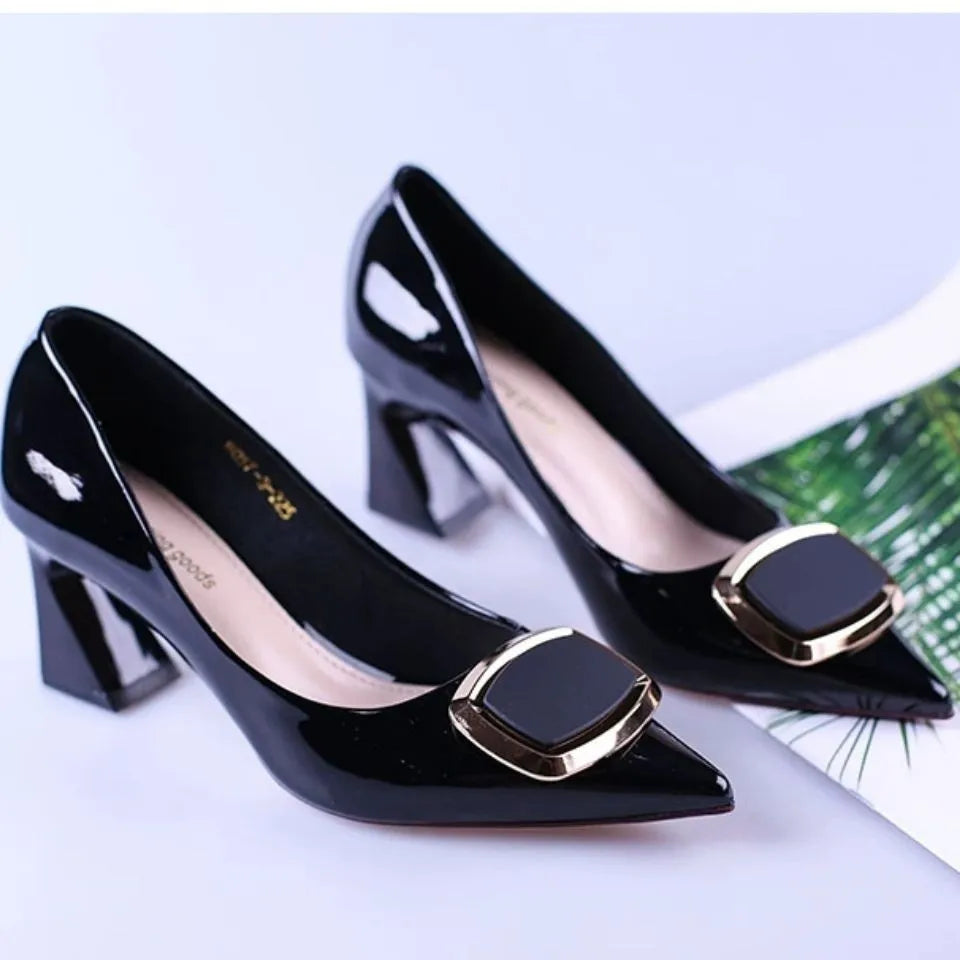 2026 Sapatos Femininas Women Fashion Red Patent Leather High Heel Shoes for Office & Party Lady Cute Pointed Toe Spring Pumps